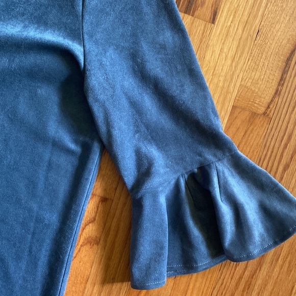 BCBG Max Azria blue suede dress size medium - Picture 4 of 6